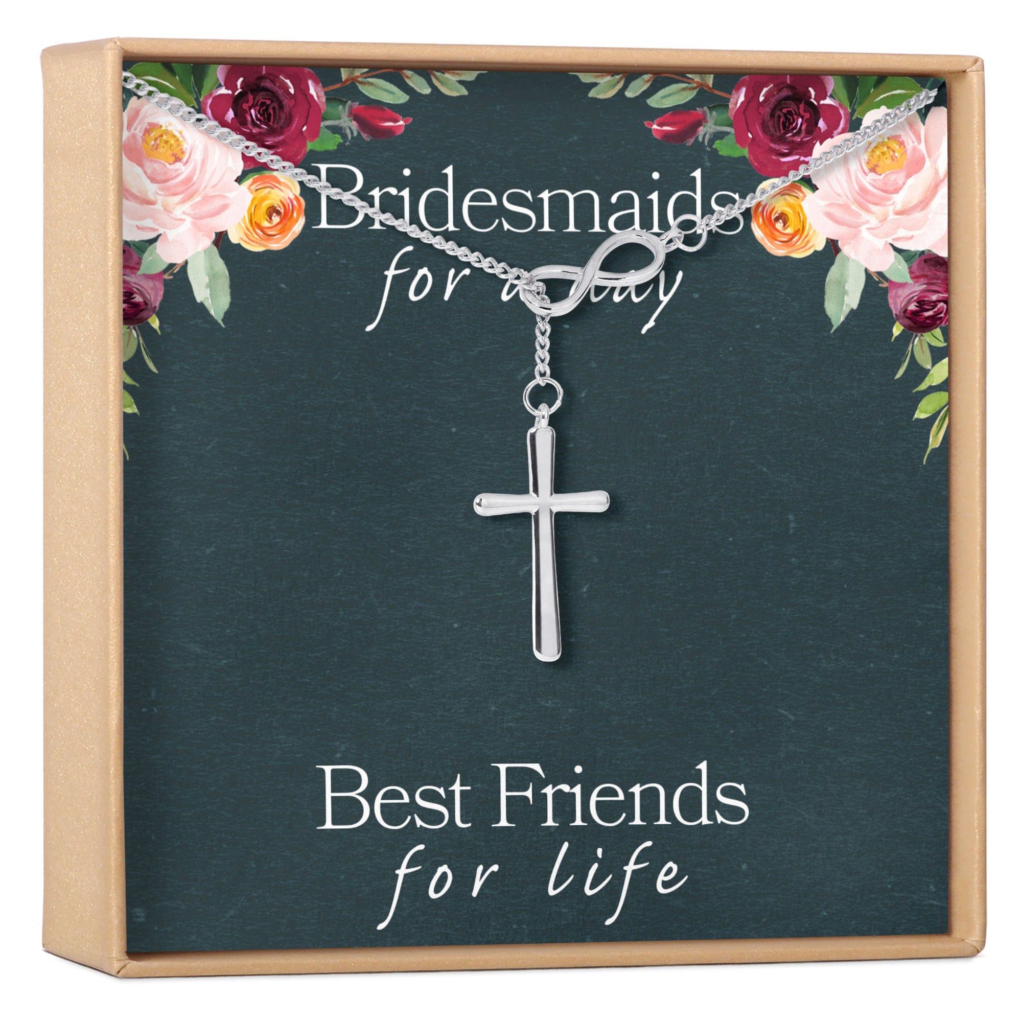 Bridesmaids Necklace, Multiple Styles Infinity Cross Silver
