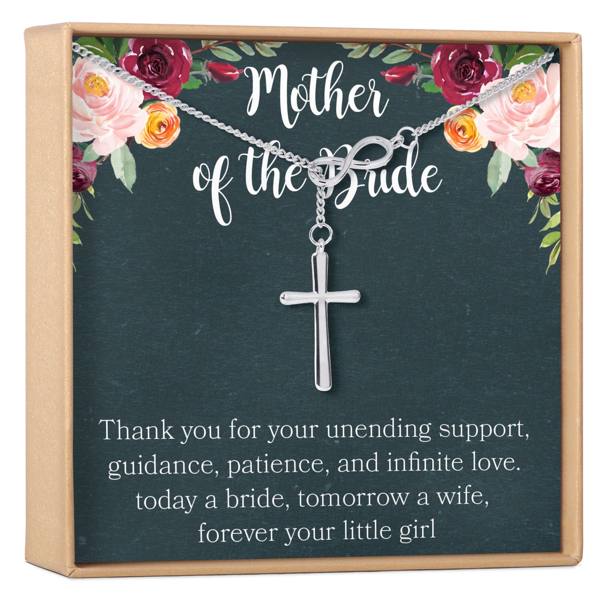 Mother of the Bride Necklace, Multiple Styles Infinity Cross Silver