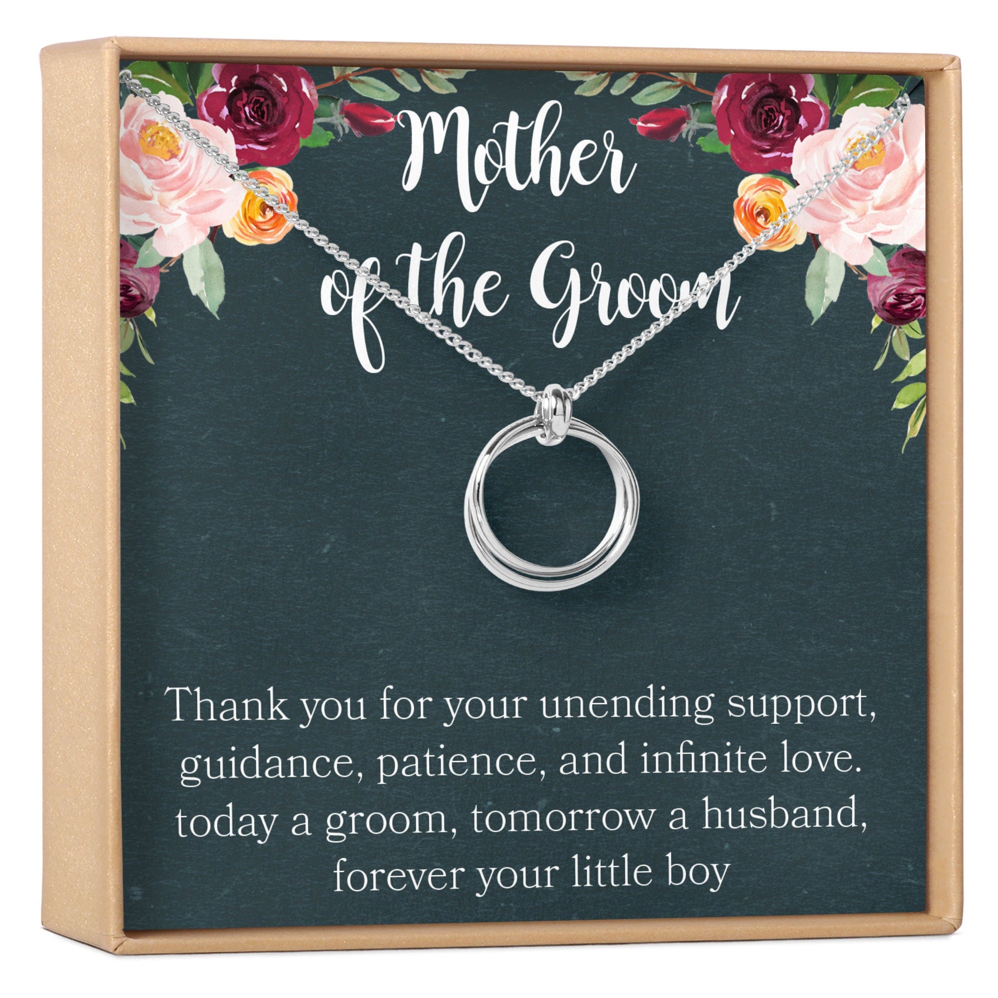 Mother of the Groom Necklace, Multiple Styles Stacked Circles Silver