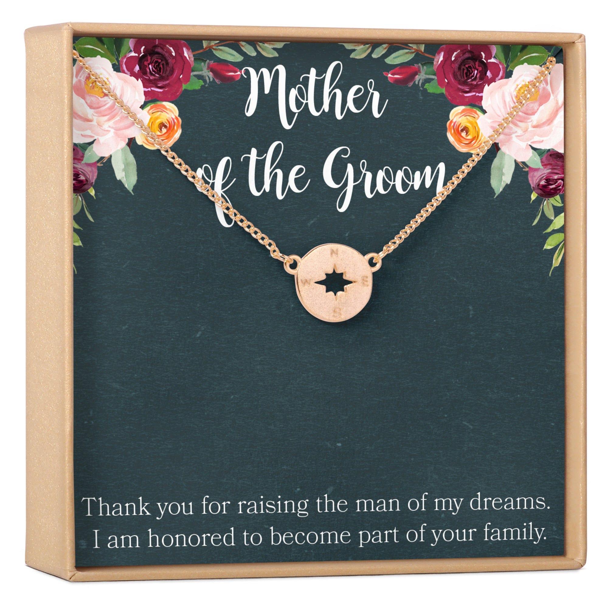 Mother of the Groom Necklace, Multiple Styles Compass Rose Gold