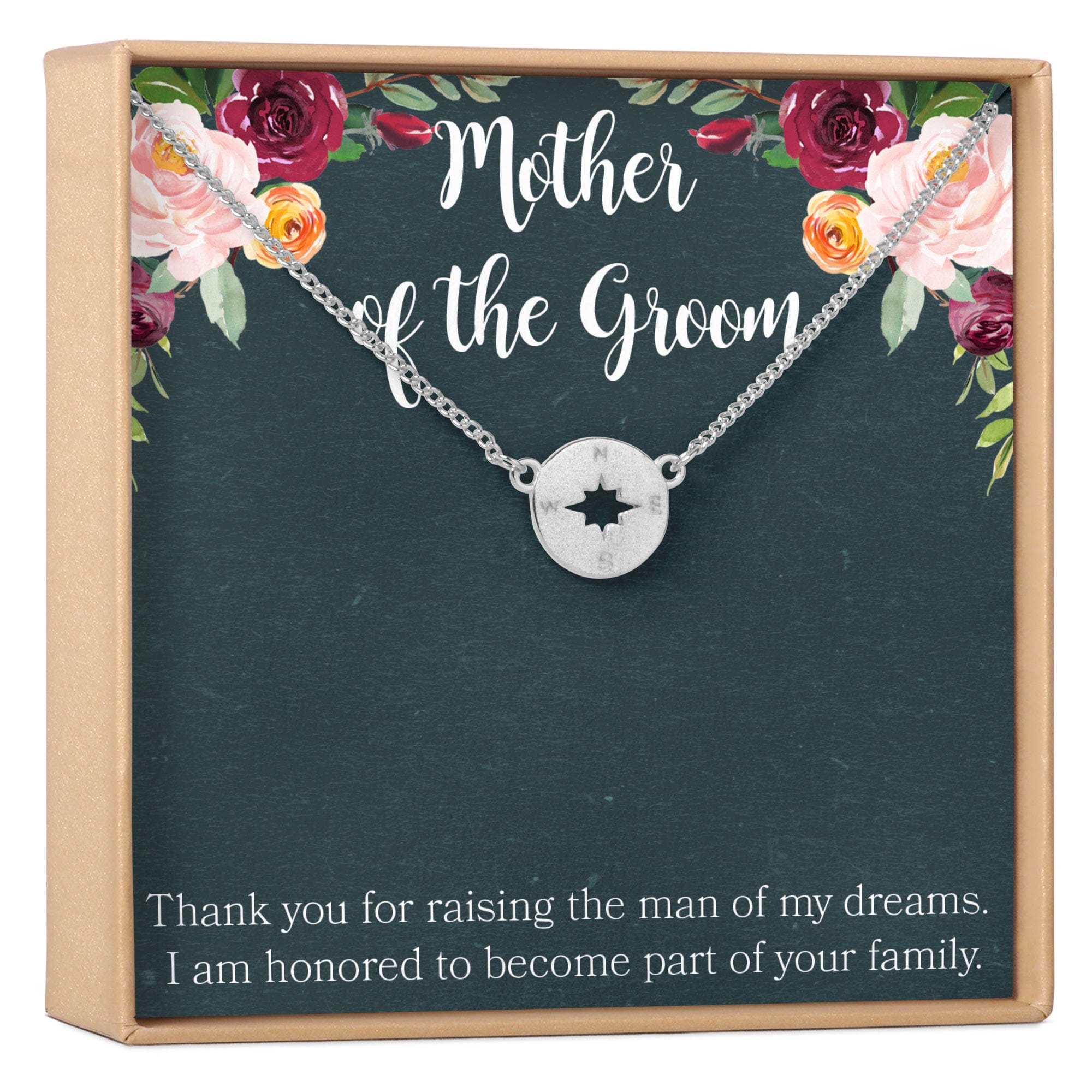 Mother of the Groom Necklace, Multiple Styles Compass Silver