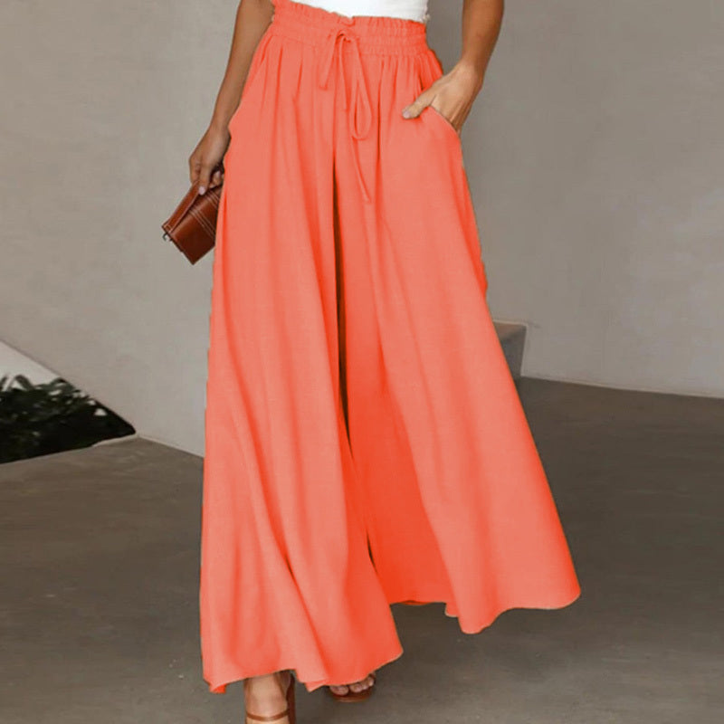 Women's High Waist Wide Leg Pants Orange
