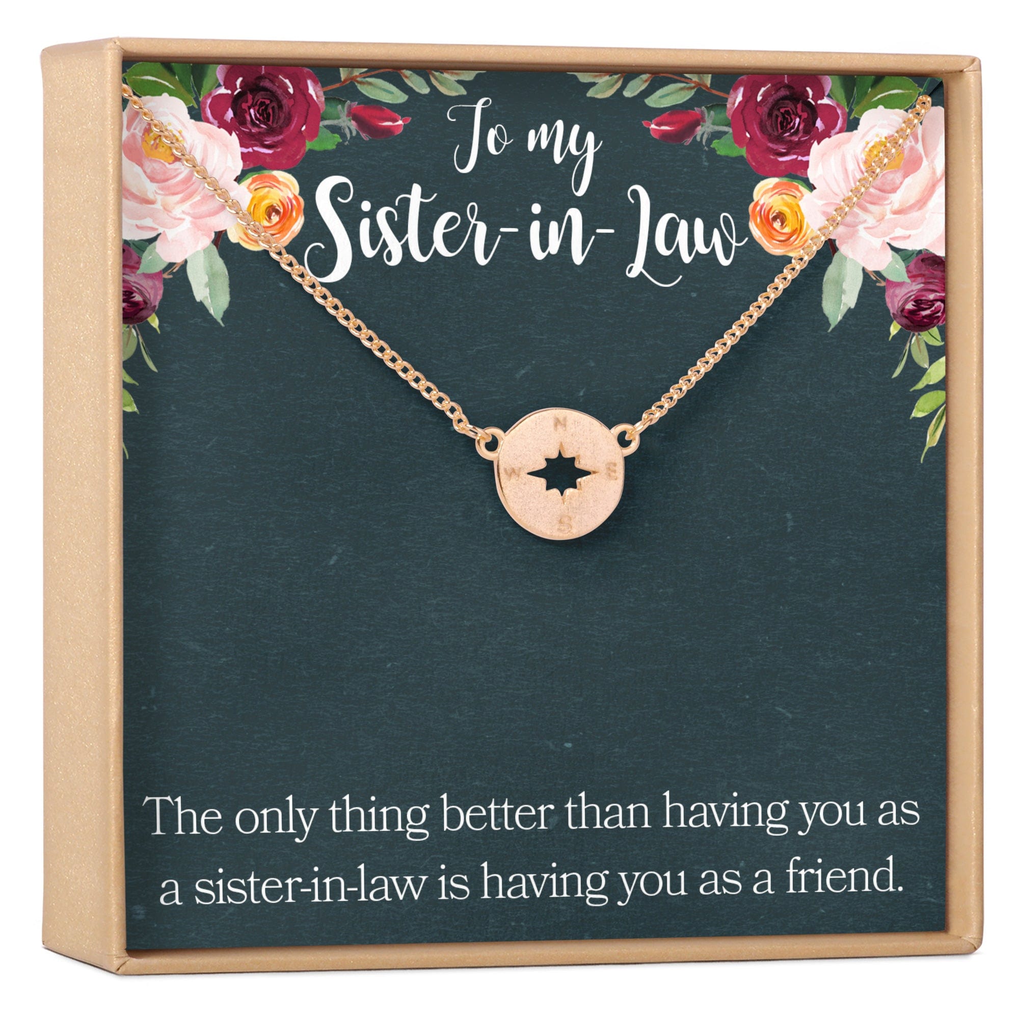 Sister of the Groom Necklace, Multiple Styles Compass Rose Gold