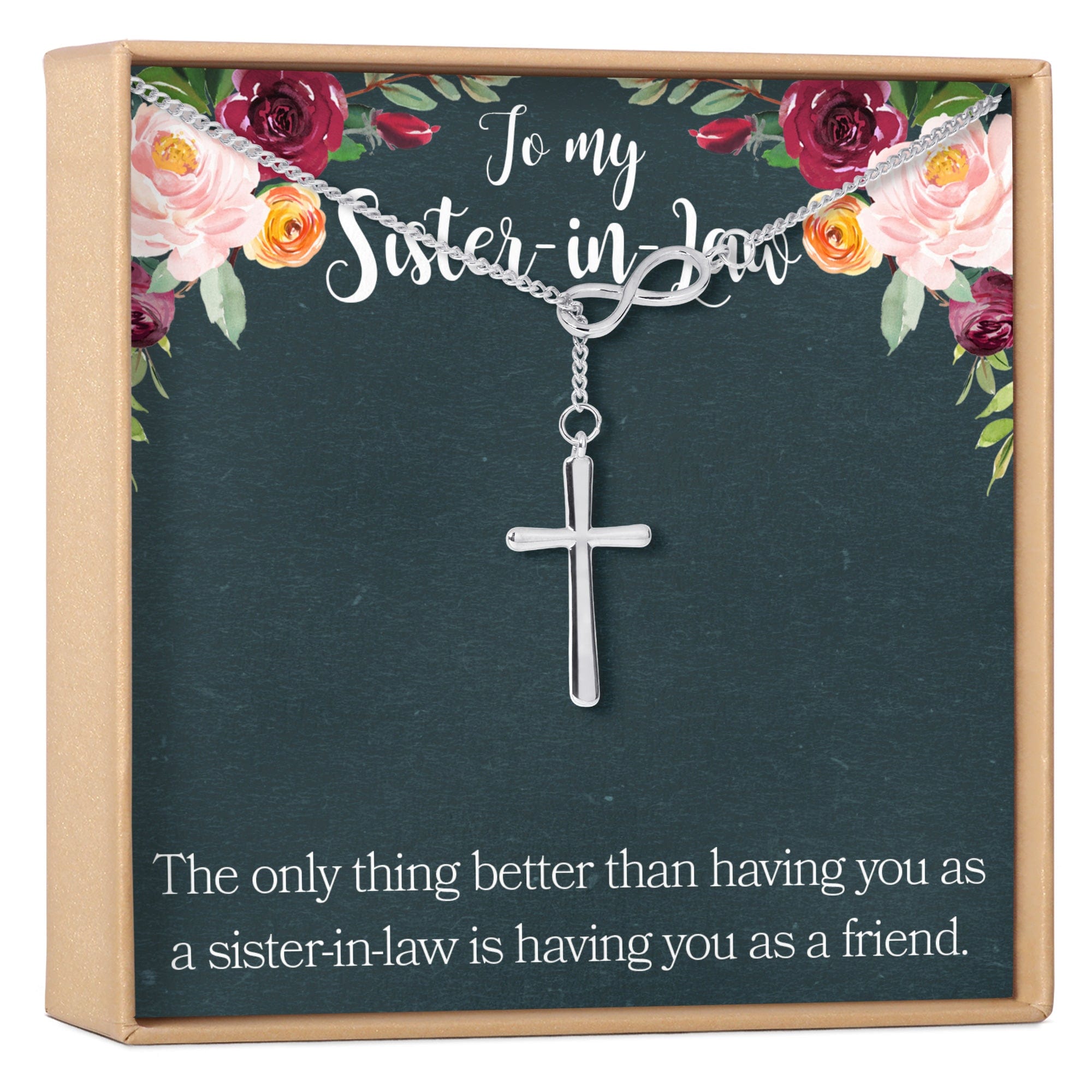 Sister of the Groom Necklace, Multiple Styles Infinity Cross Silver