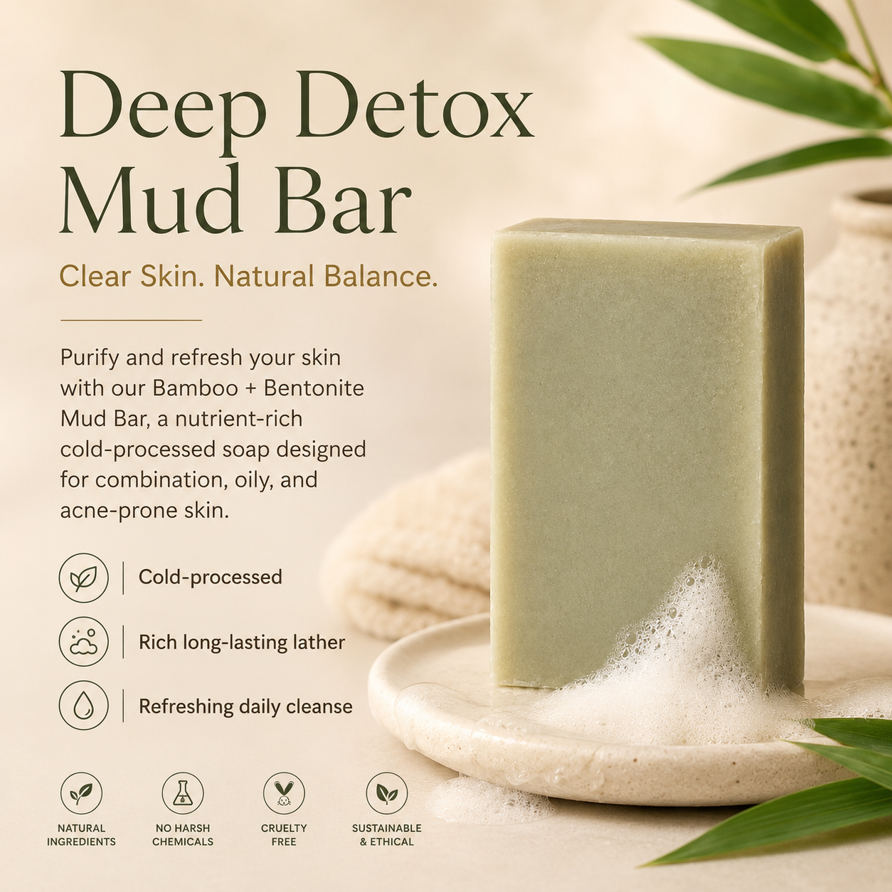 Bamboo + Bentonite Mud Bar