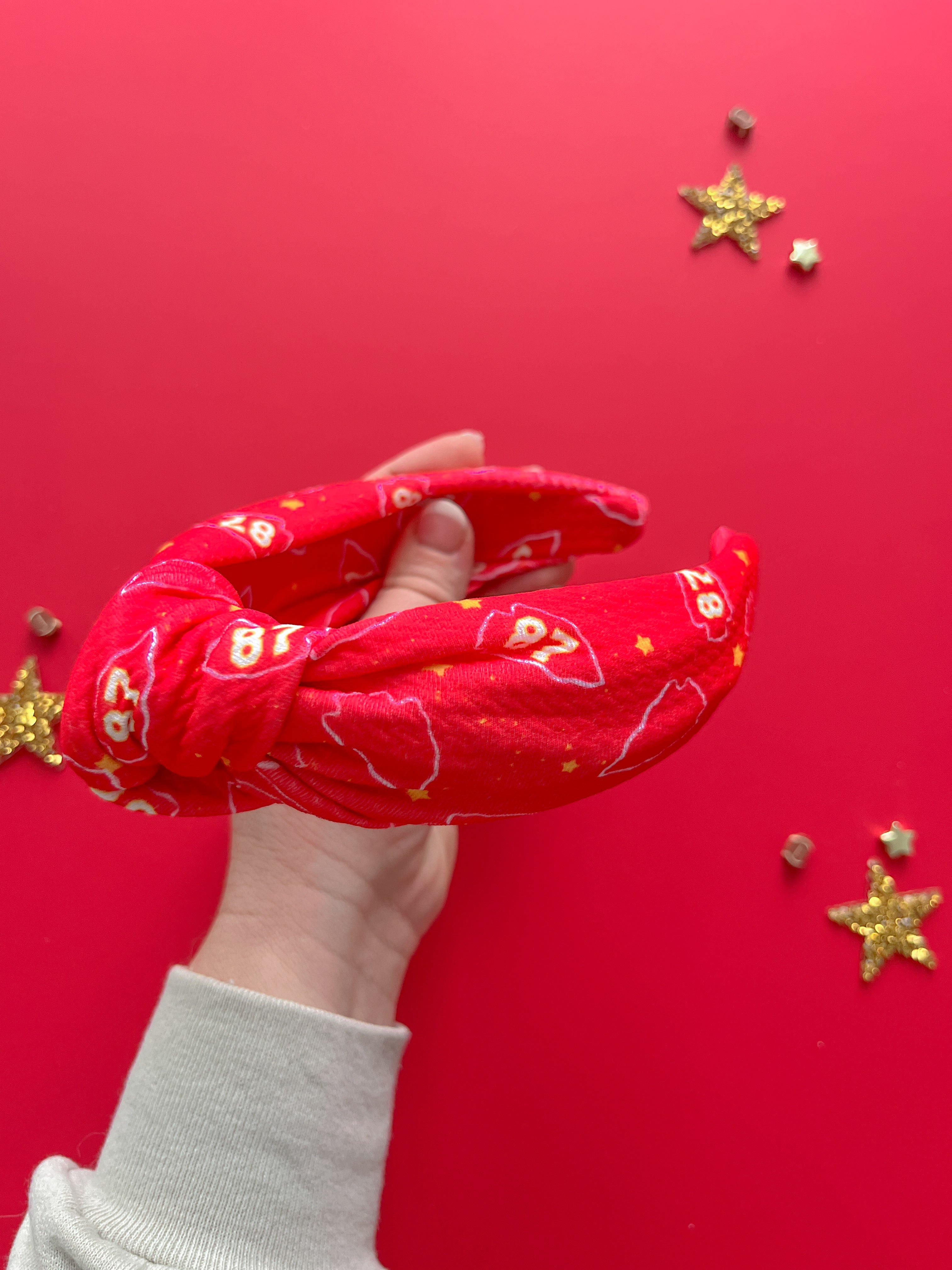 Red 87 Arrowhead Knotted Headband