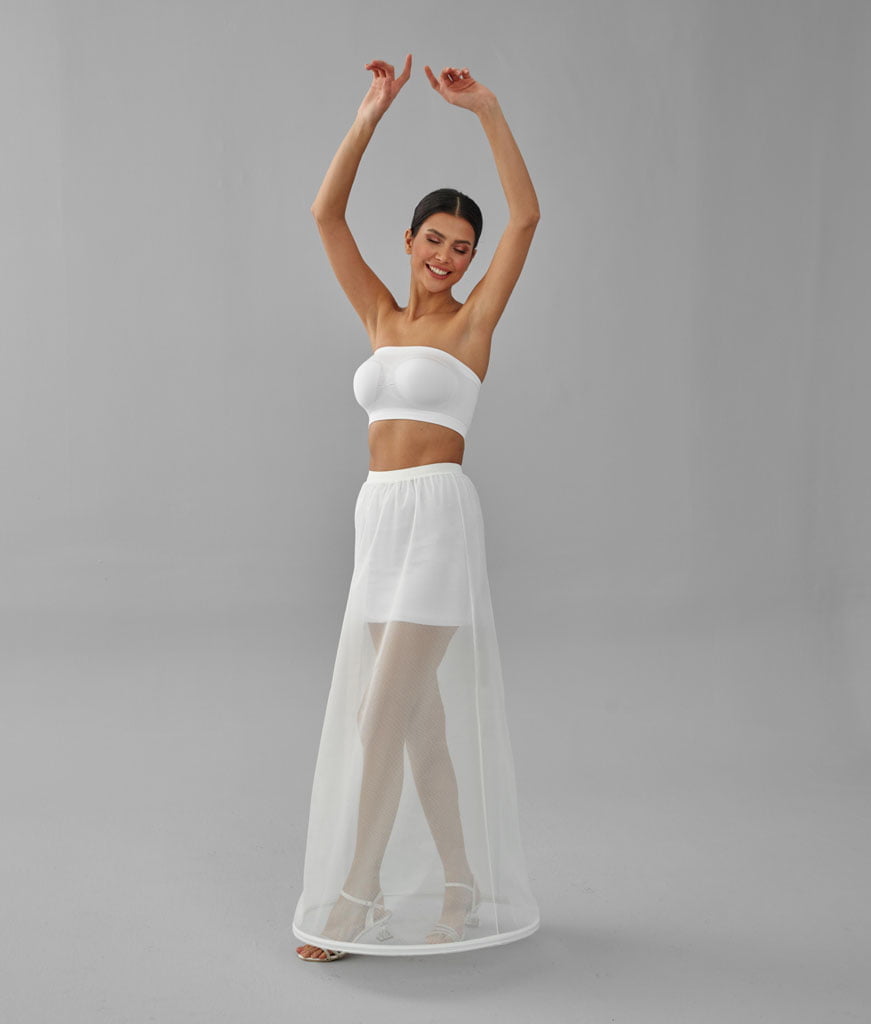 A-line Wedding Dress Underskirt, White Petticoat, One Hoop Skirt