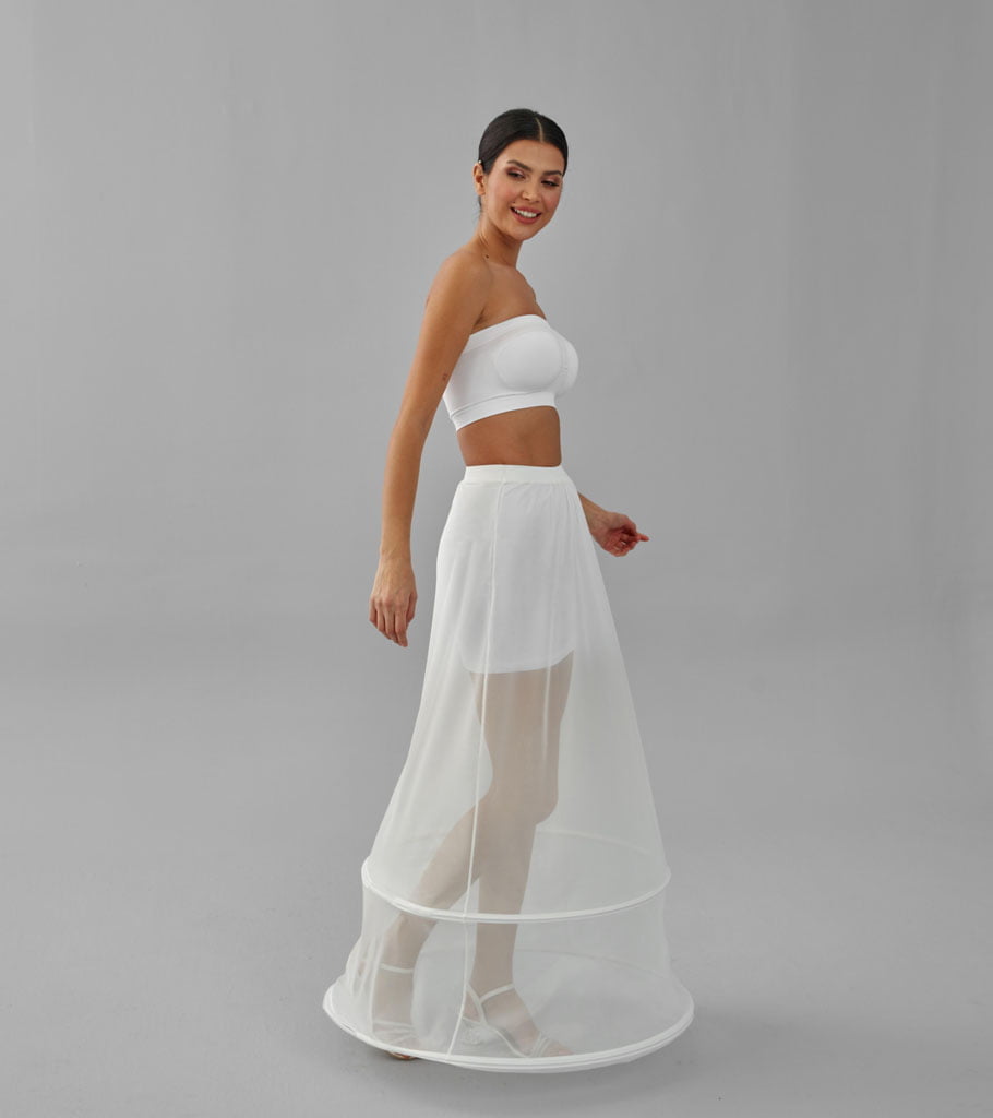 Two Hoop Skirt , A-line Wedding Dress Underskirt, White Petticoat