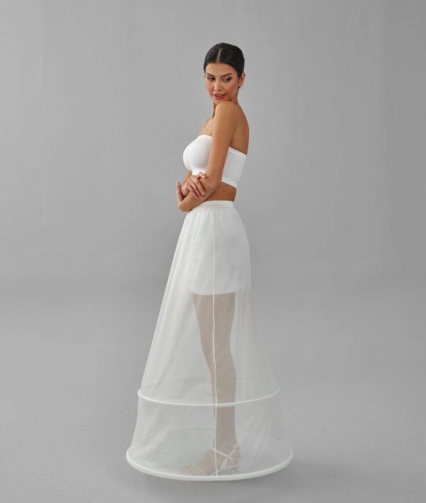 Two Hoop Skirt , A-line Wedding Dress Underskirt, White Petticoat