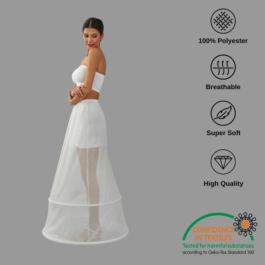 Two Hoop Skirt , A-line Wedding Dress Underskirt, White Petticoat