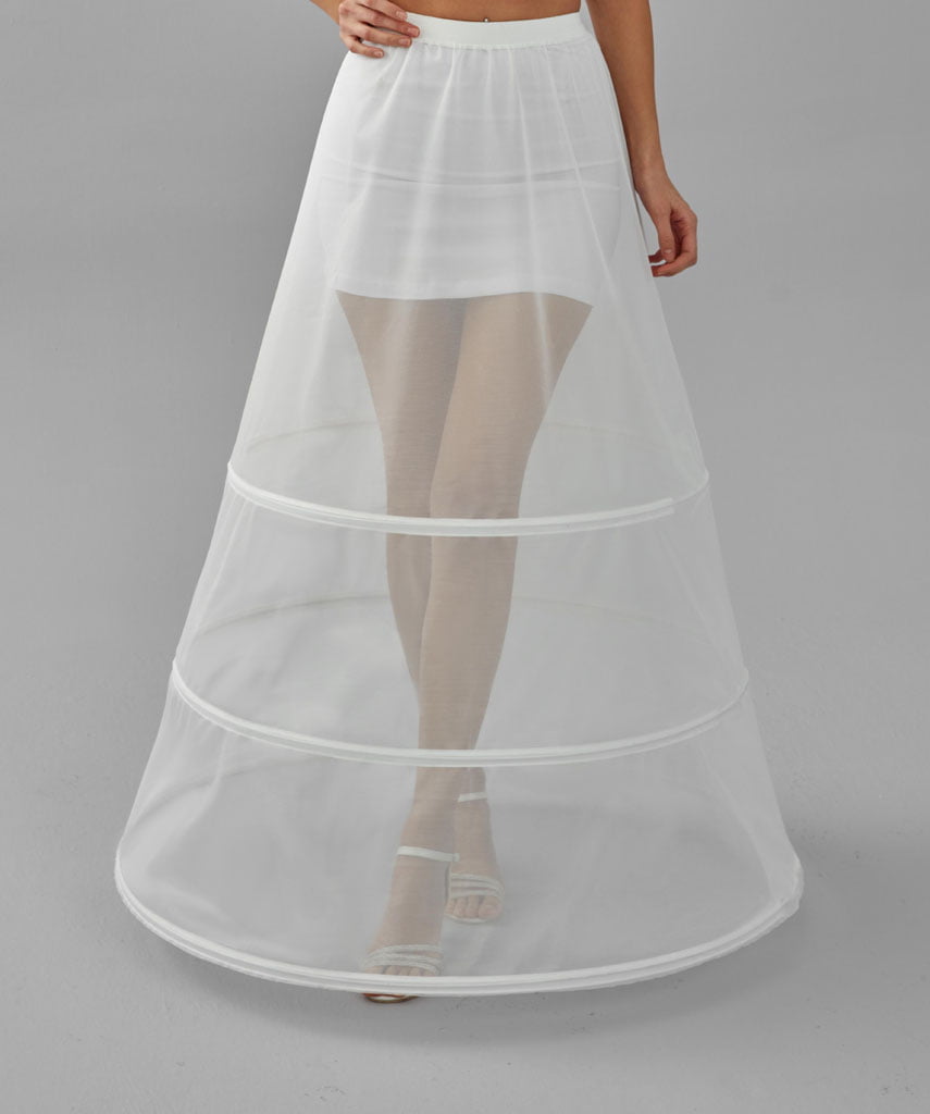 A-line Wedding Dress Underskirt, White Petticoat Skirt, Three Hoop Skirt