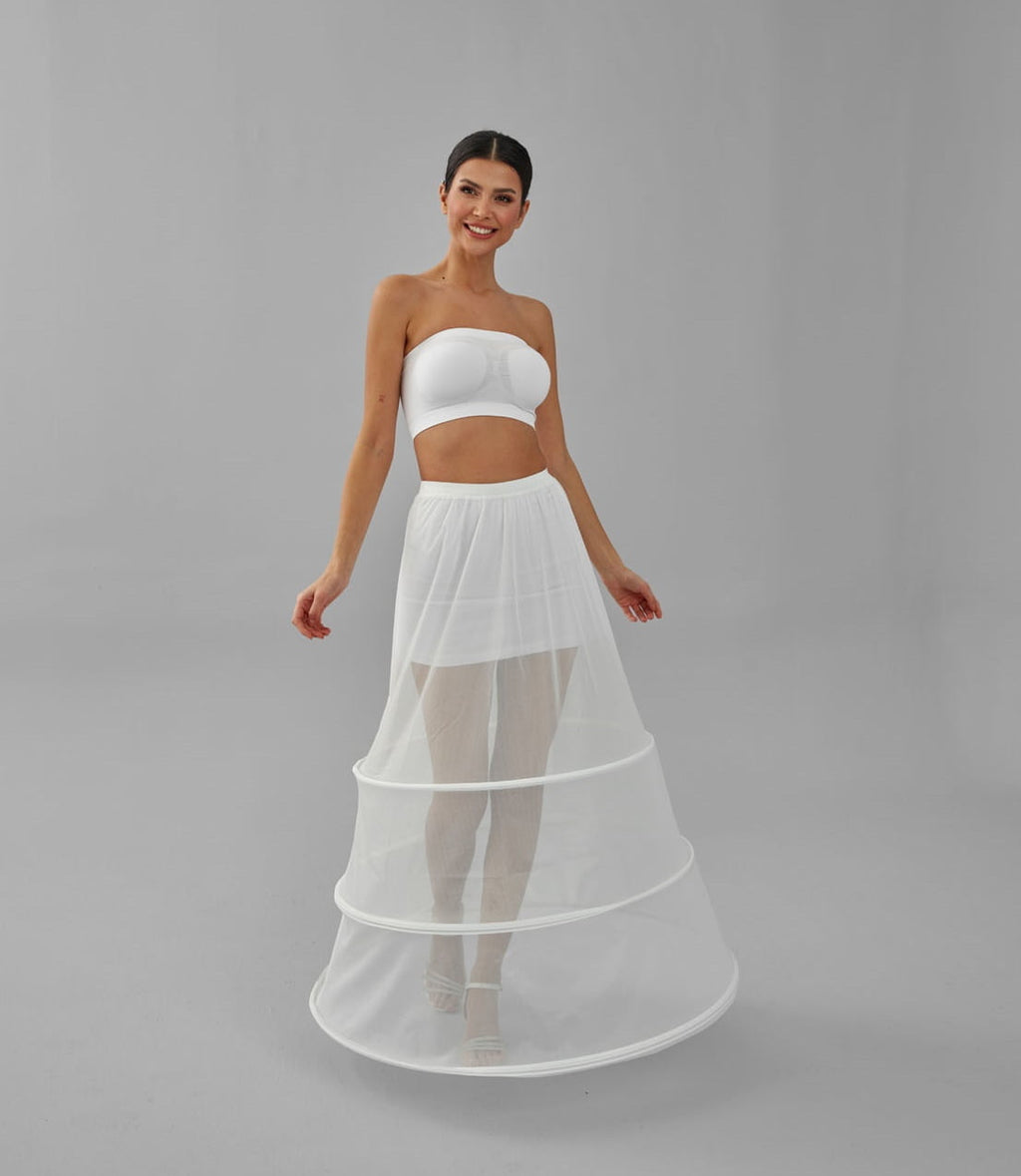 A-line Wedding Dress Underskirt, White Petticoat Skirt, Wide Hoop Skirt