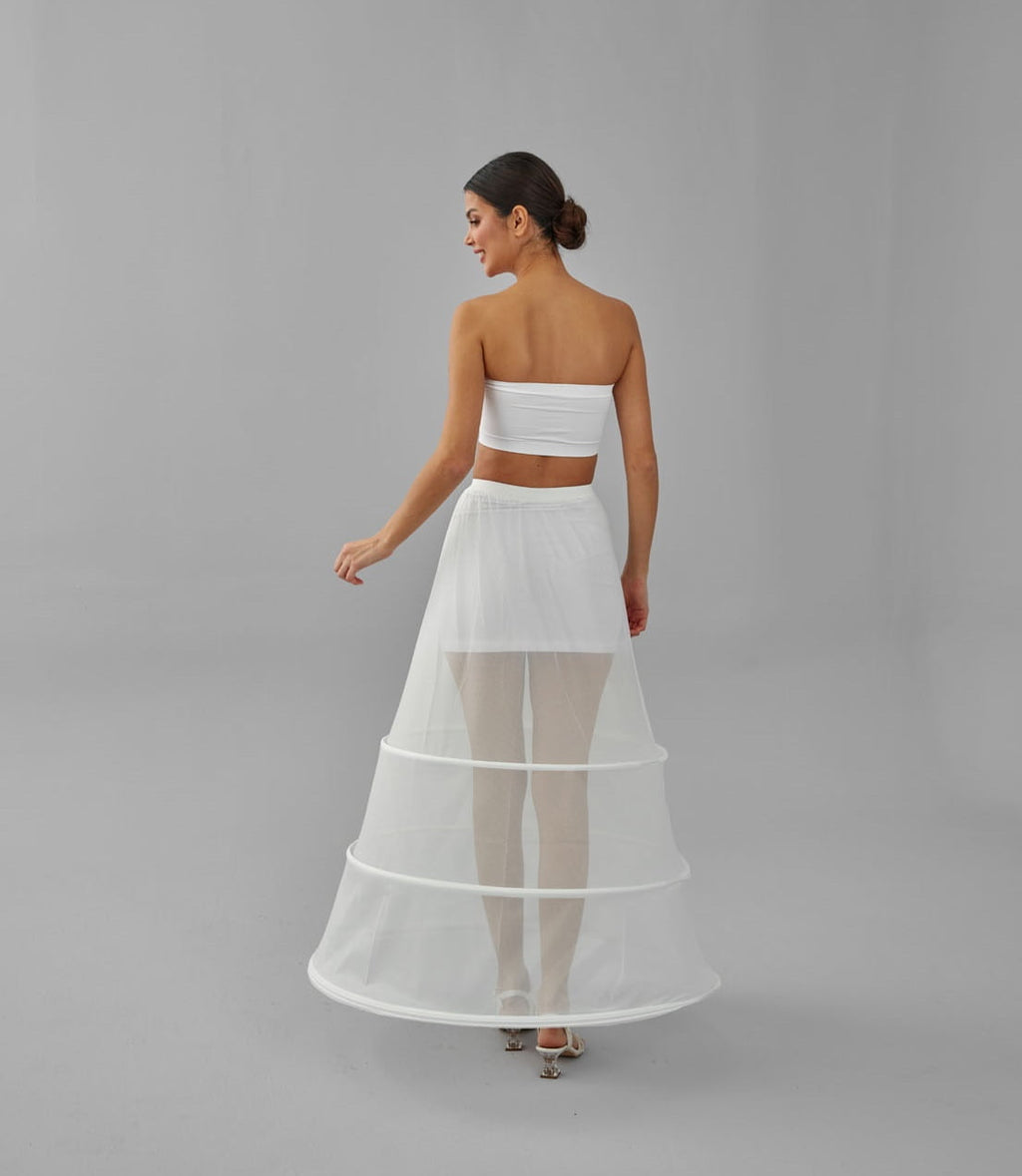 A-line Wedding Dress Underskirt, White Petticoat Skirt, Wide Hoop Skirt