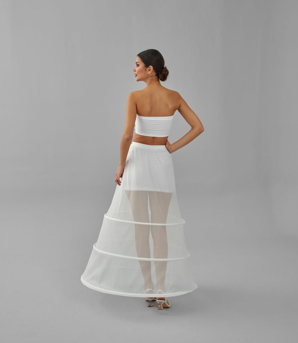 A-line Wedding Dress Underskirt, White Petticoat Skirt, Wide Hoop Skirt
