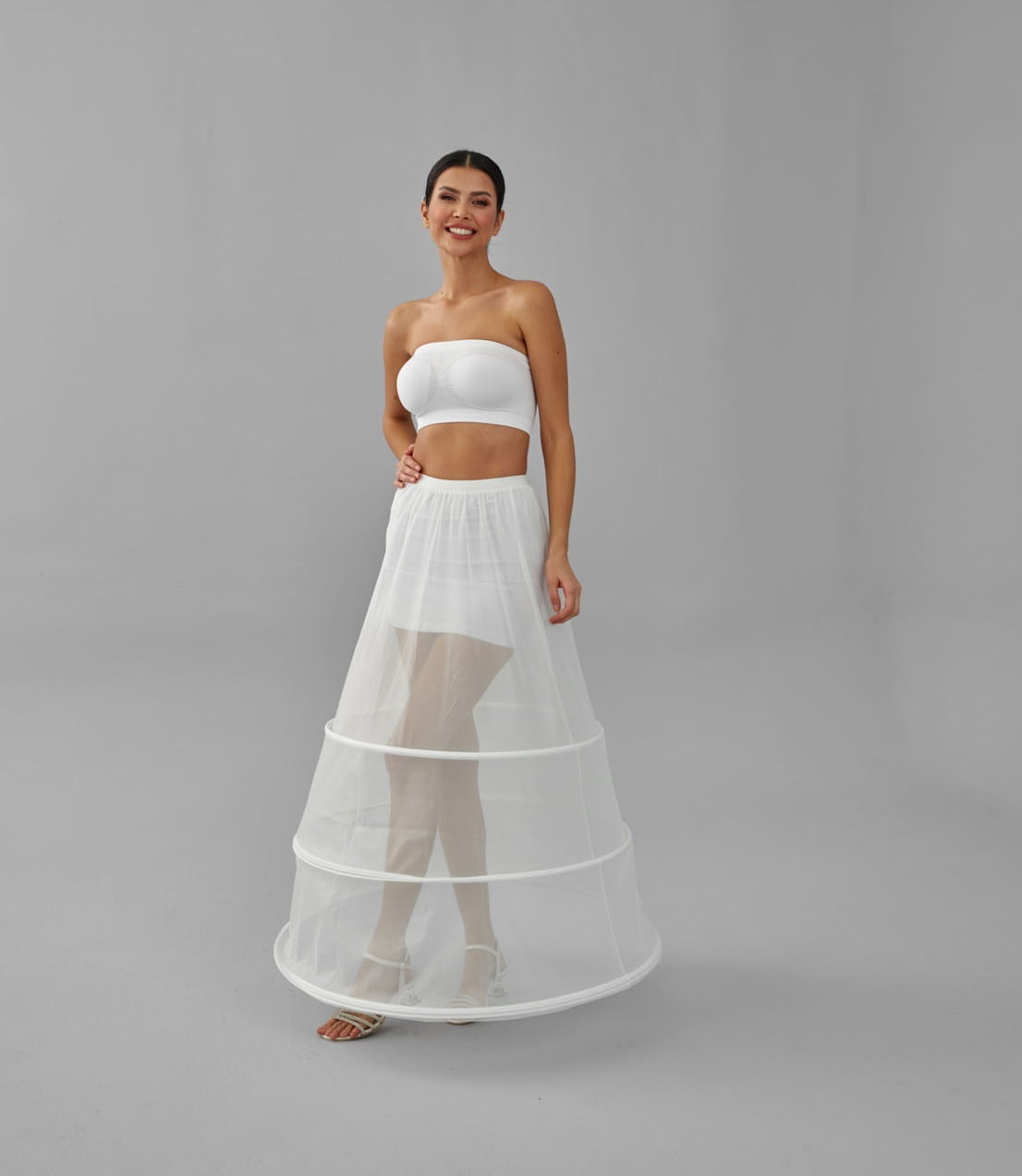 A-line Wedding Dress Underskirt, White Petticoat Skirt, Wide Hoop Skirt