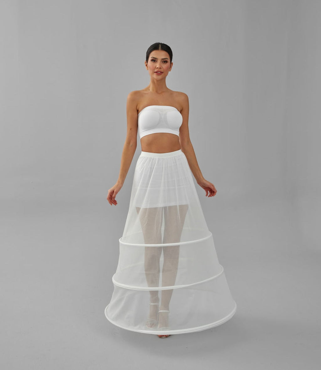 A-line Wedding Dress Underskirt, White Petticoat Skirt, Wide Hoop Skirt