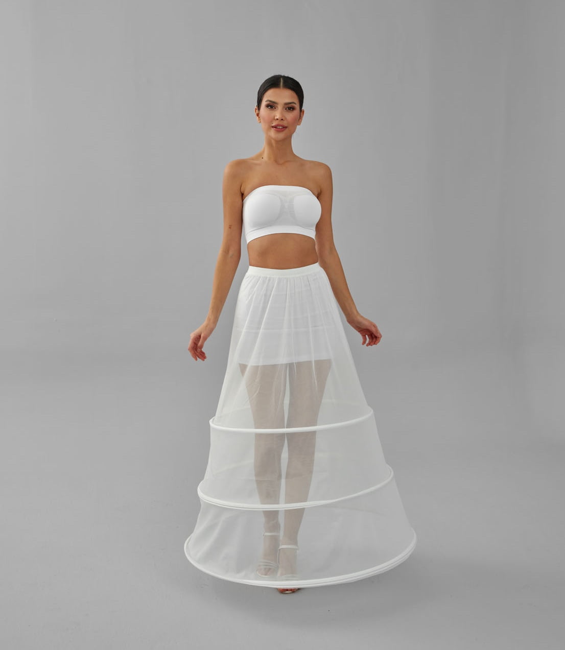 A-line Wedding Dress Underskirt, White Petticoat Skirt, Wide Hoop Skirt