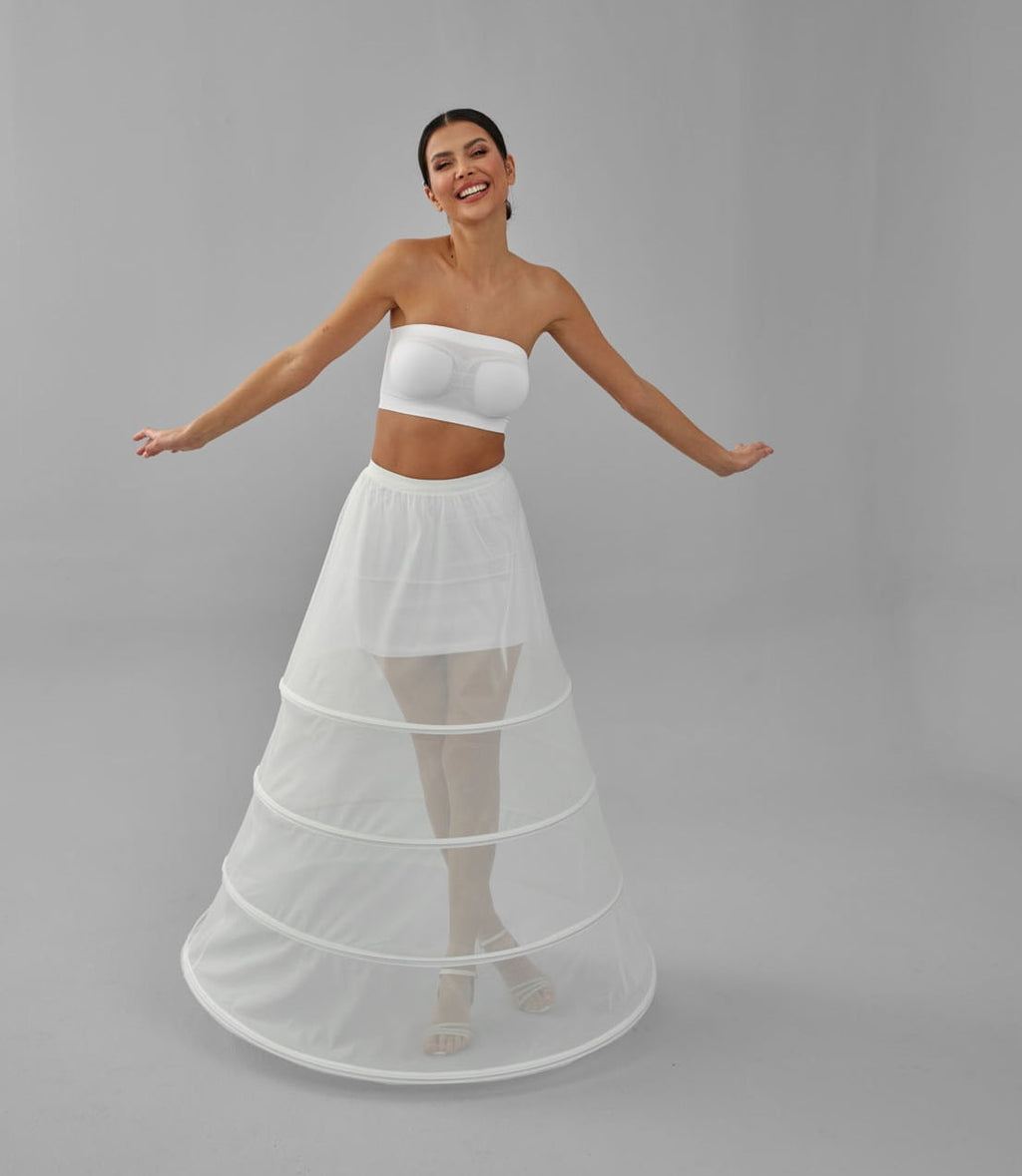 Charming White Petticoat for Wedding Gown, Four Hoop Skirt