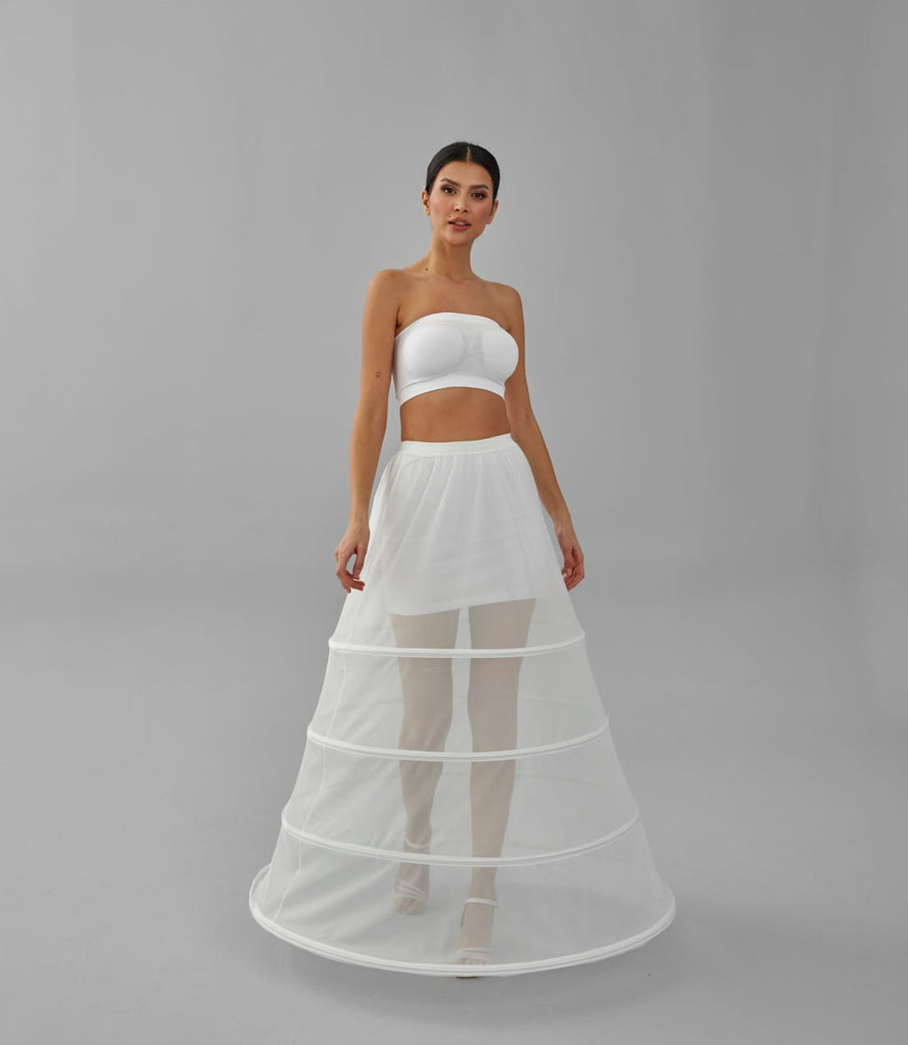 Charming White Petticoat for Wedding Gown, Four Hoop Skirt