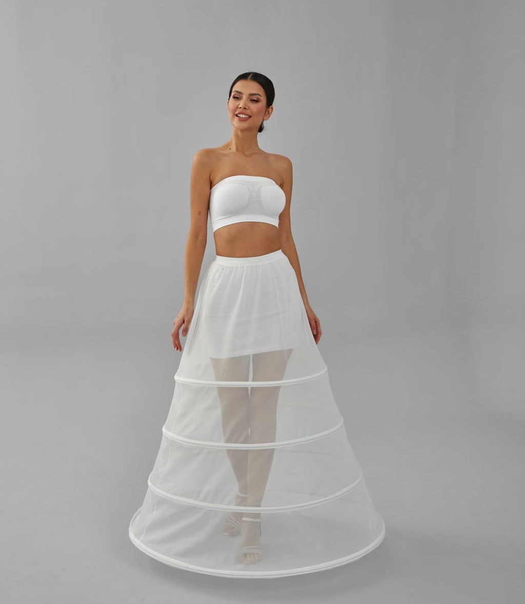 Charming White Petticoat for Wedding Gown, Four Hoop Skirt