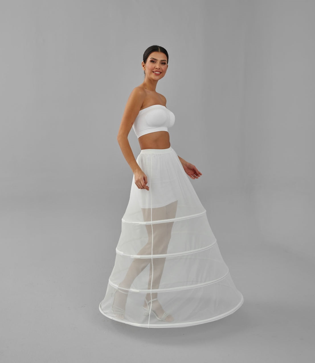 Charming White Petticoat for Wedding Gown, Four Hoop Skirt