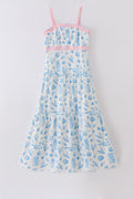 Marine creature print dress mom & me Adult-2XL