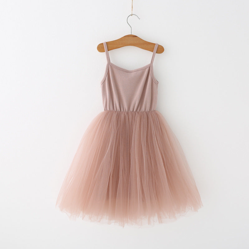 Girl's suspender dress Pink