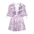 Spring Summer Sexy Chiffon Three Dimensional Floral Floral Dress Multi