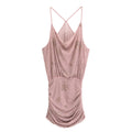 Summer Women Street Sequin Mini Sling Dress Pink