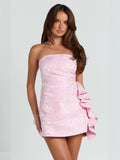 Slim Fit Dress Women Summer Slim Fit Trendy High End Design Sweet Spicy Sexy Dress Pink