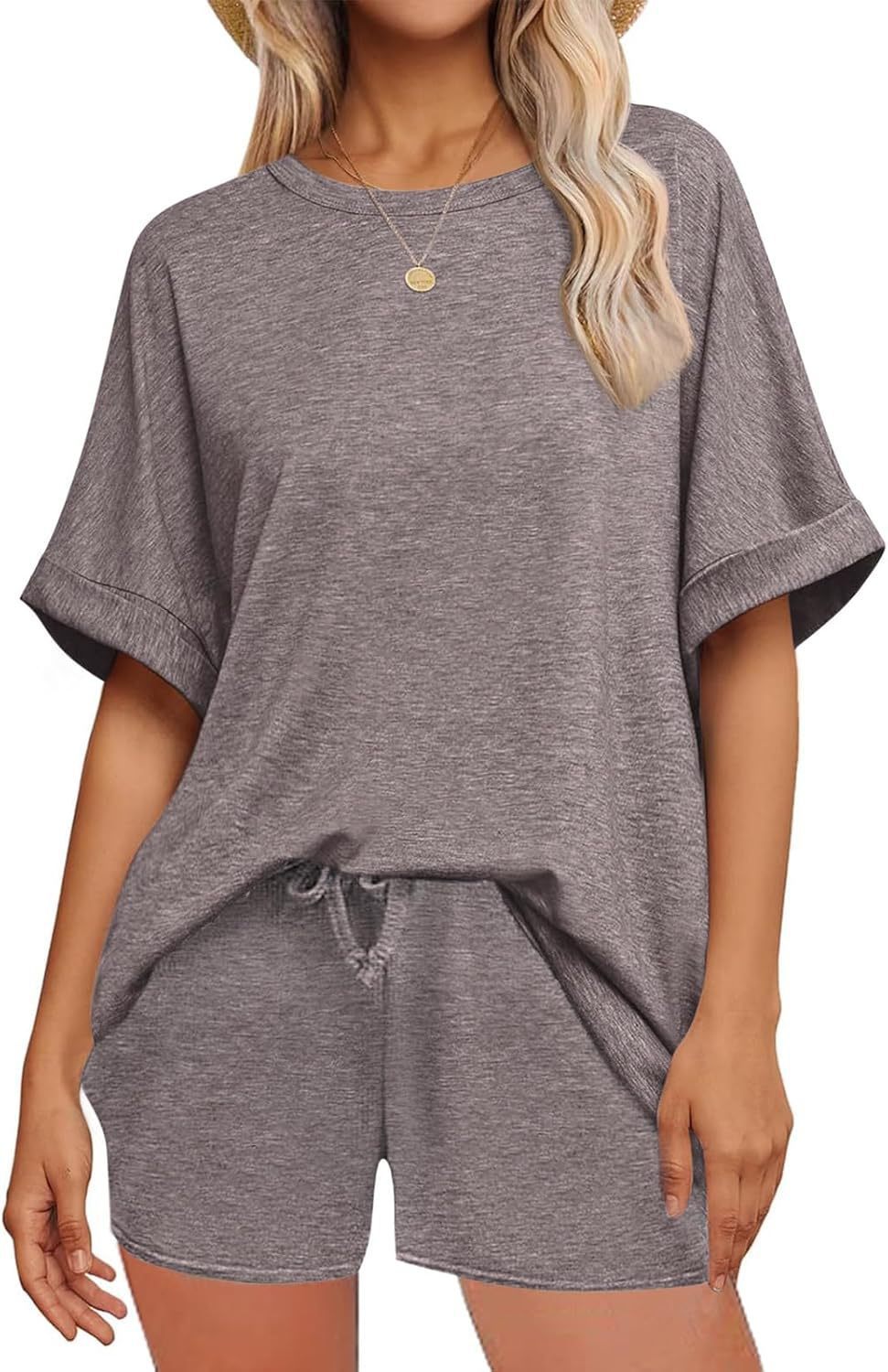 👕 Oversized T-Shirt & Drawstring Shorts Set – Ultimate Casual Comfort Taupe