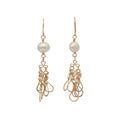 14K Gold Filled Pearl Drop Earrings For Women Bridal