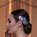Elegant Resin Leaf and Crystal Beaded Headpiece