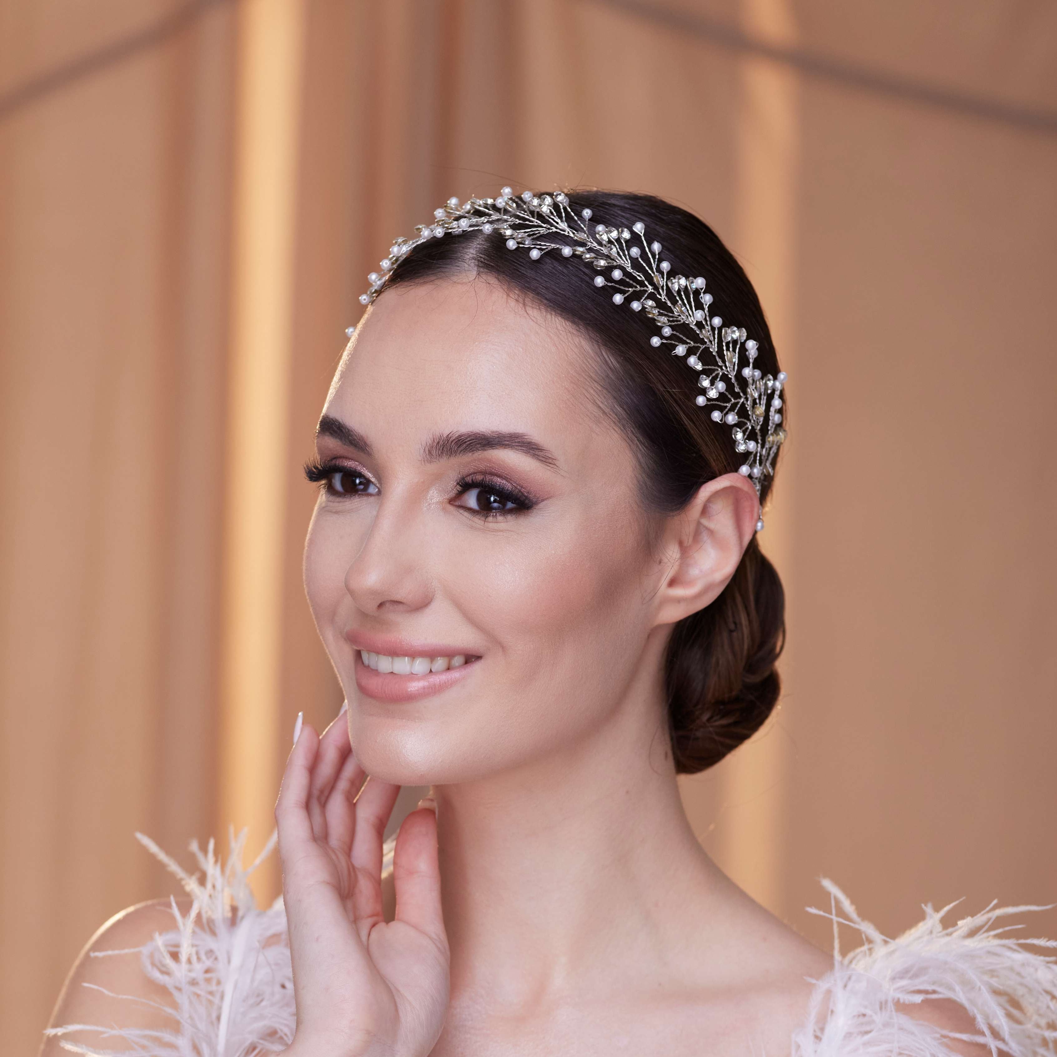 Crystal and Pearl Bridal Hairvine