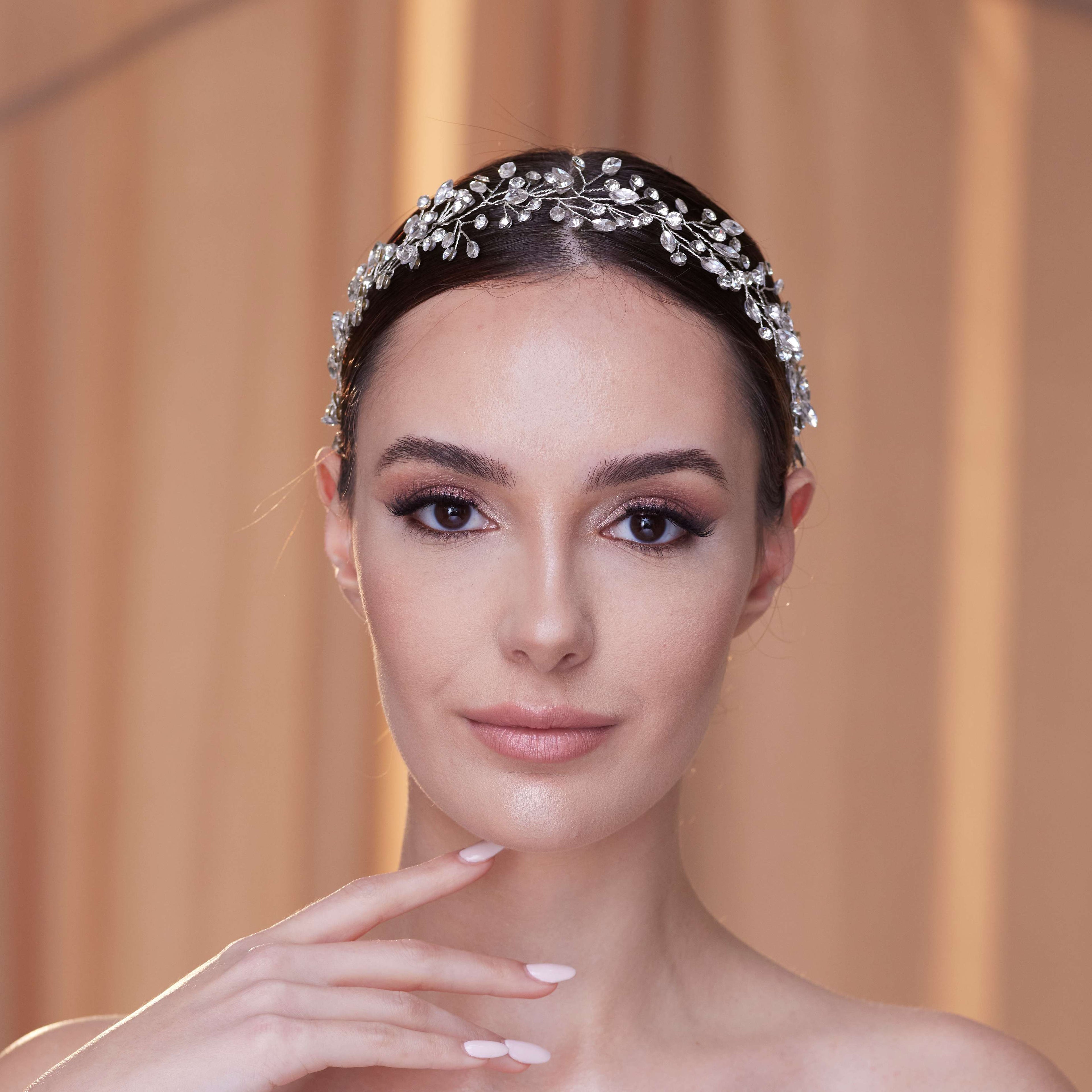 Delicate Crystal Bead and Rhinestone Hair Vine