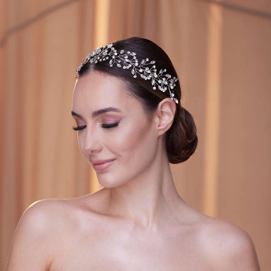 Delicate Crystal Bead and Rhinestone Hair Vine