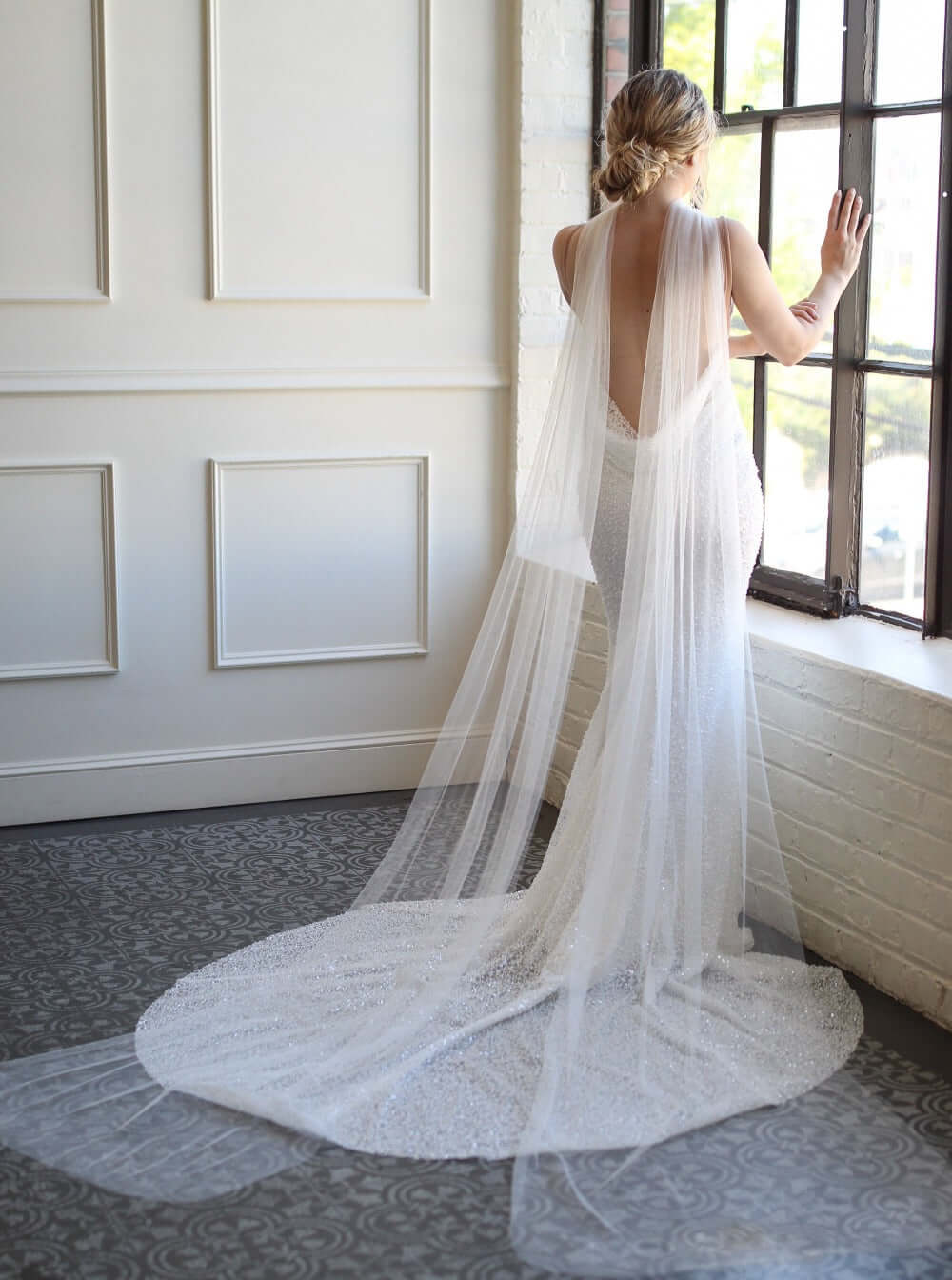 Bridal Neck Scarf Cathedral - 198 inches