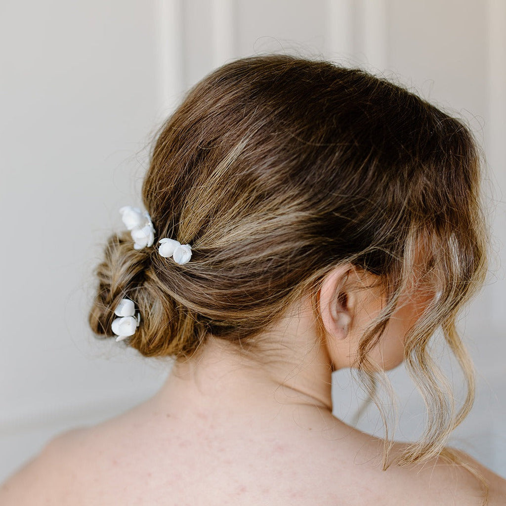 Ceramic Flower Hair Pins