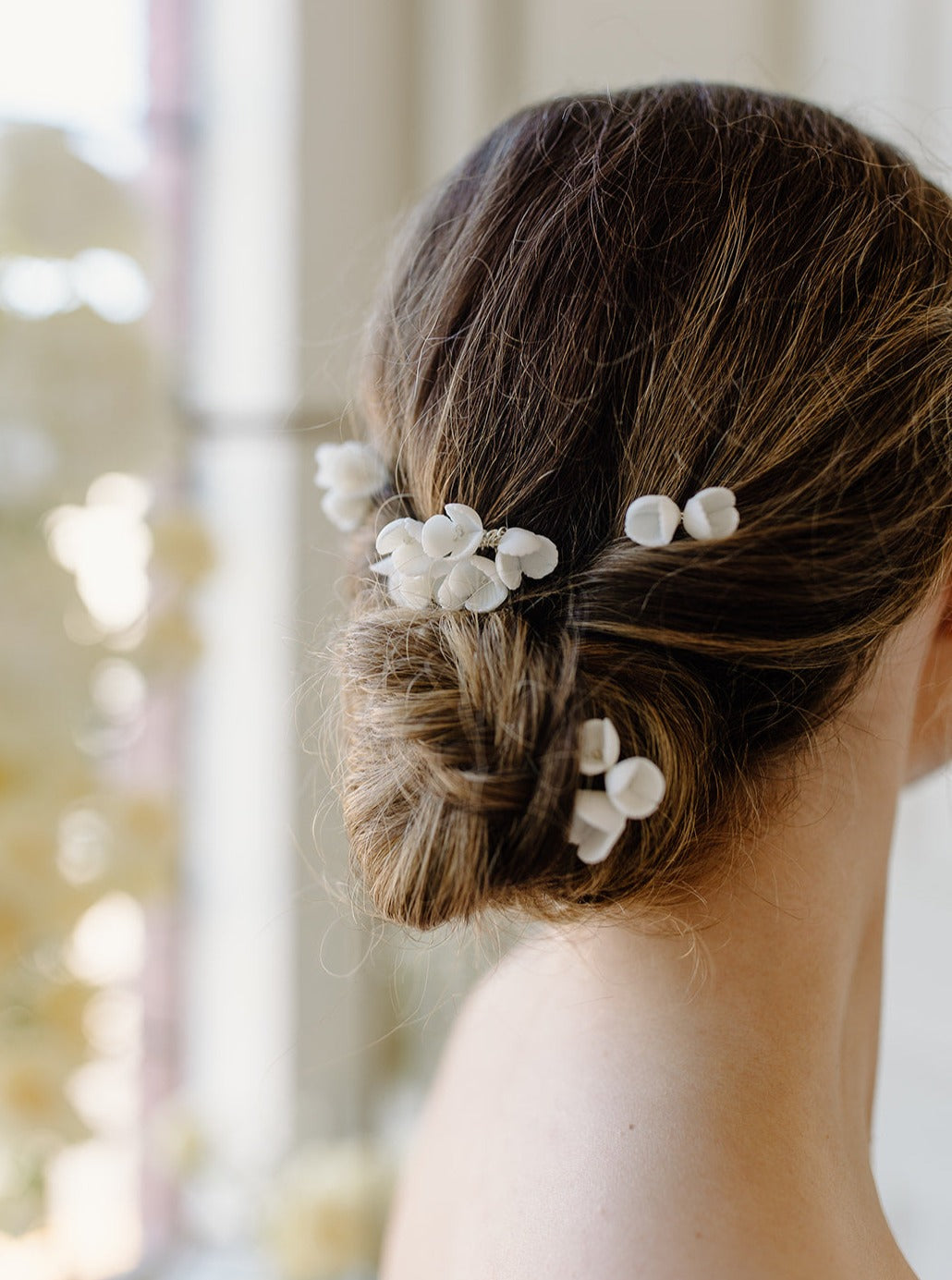 Ceramic Flower Hair Pins