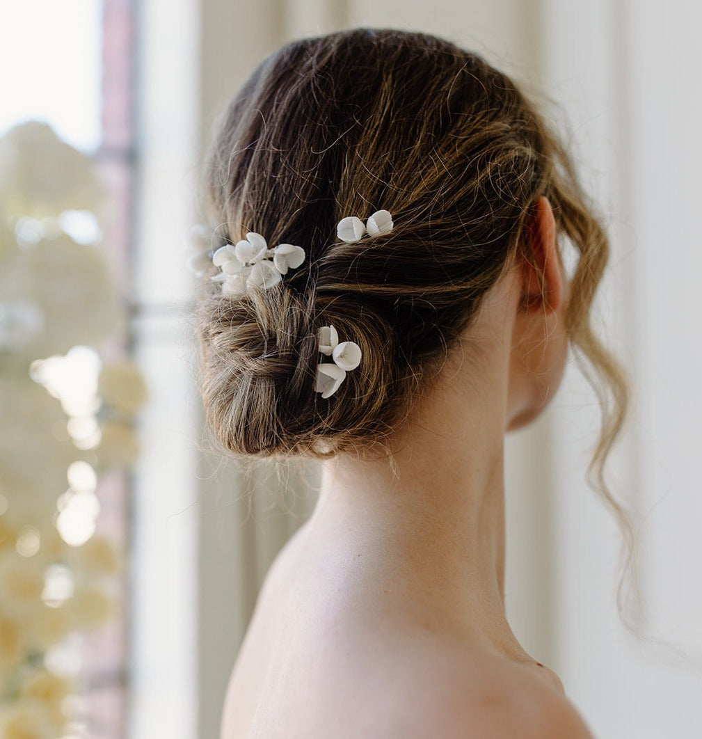 Ceramic Flower Hair Pins