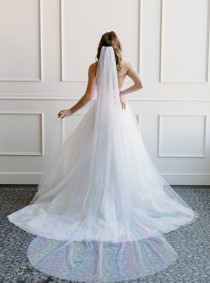 Pastel Rainbow Veil Cathedral - 110 inches