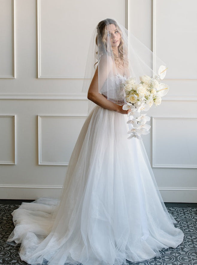 Airy Tulle Drop Veil