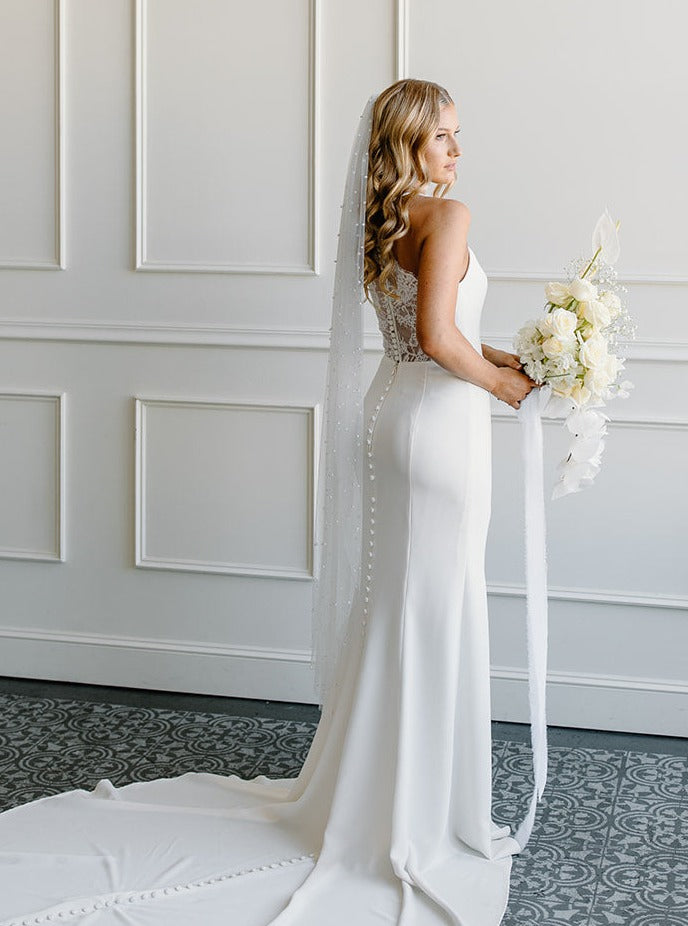 Dramatic Pearl Veil Waltz - 58 inches Standard Cut