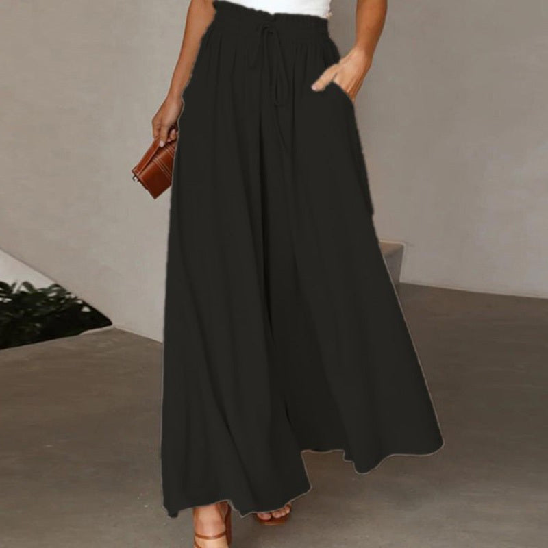 Women's High Waist Wide Leg Pants Black