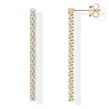 2.5mm Moissanite Tassel Stud Earrings 925 Sterling Silver Tennis Chain yellow gold colored silver