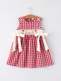 Mommy & Me Girl Dress – Dog Baseball Smocking Embroidery Outfit