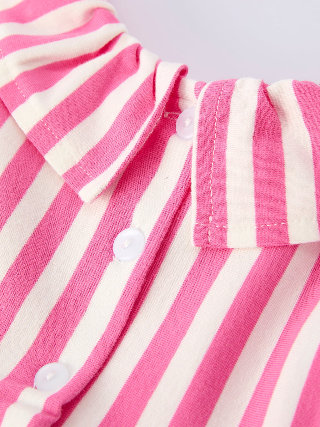 Spring Pink Striped Ruffled Girls' Dress with Hat