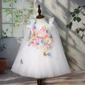 Children's Handmade Applique Dress White White