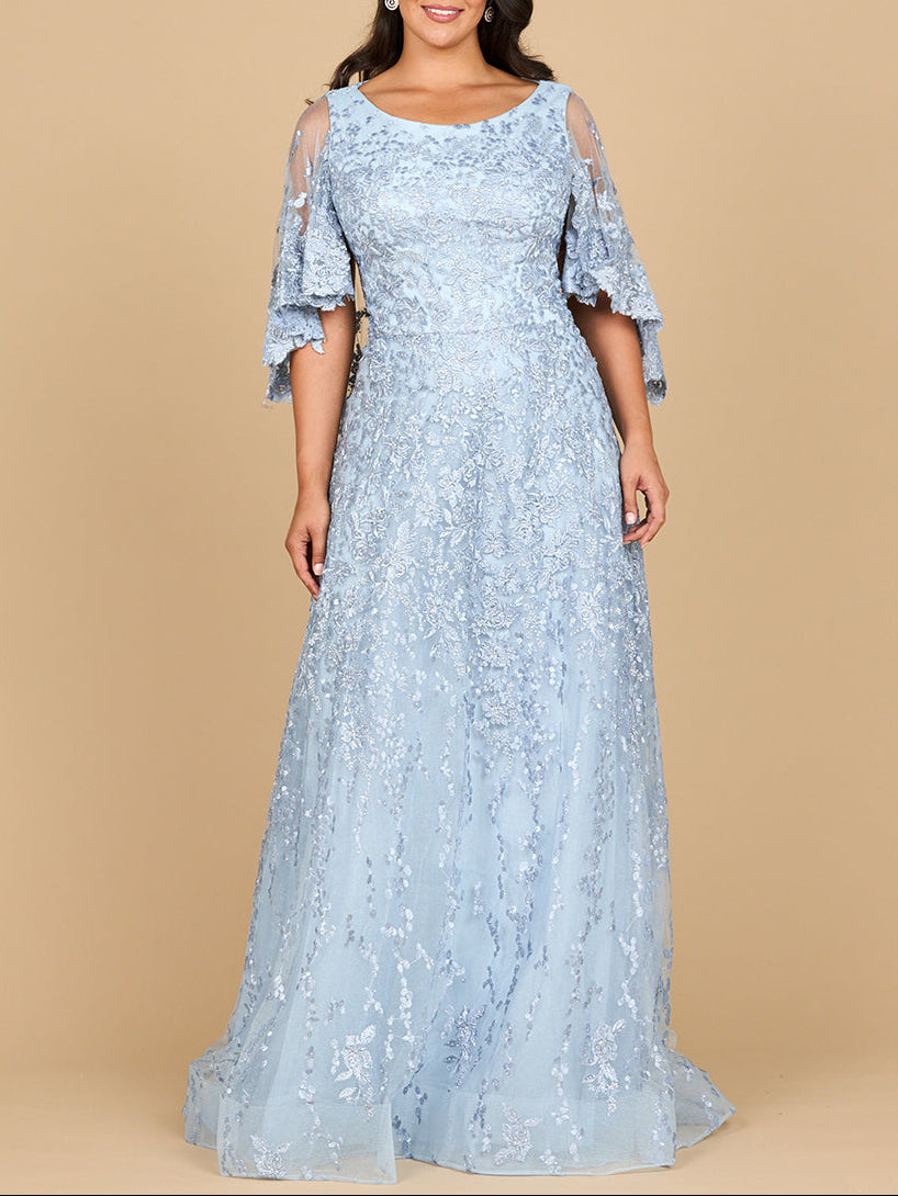 Cape Sleeve Mother's Gown | 28881 Light Blue