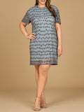Fancy Beaded T-Shirt Dress Grey